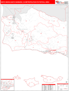 Santa Maria-Santa Barbara Metro Area Digital Map Red Line Style